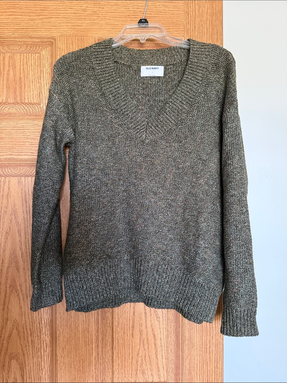 Old Navy Olive Green V-Neck Sweater